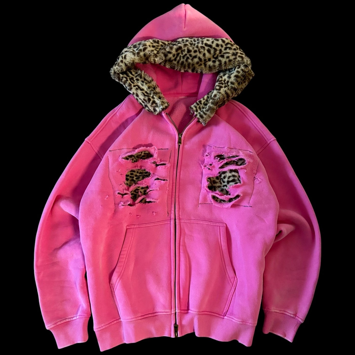 Pink Cheetah Rips Hoodie