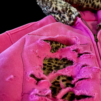 Pink Cheetah Rips Hoodie